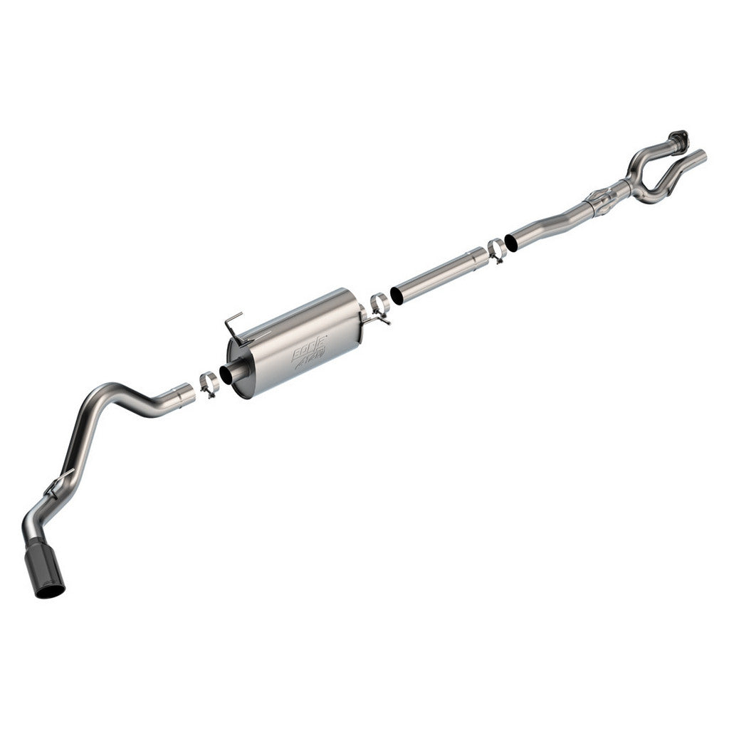 BORLA 141017BC Cat-Back Exhaust System 2.75", ATAK (5" Black Chrome Tips) for FORD F-250 / F-350 6.2L 2017-2021 Photo-0