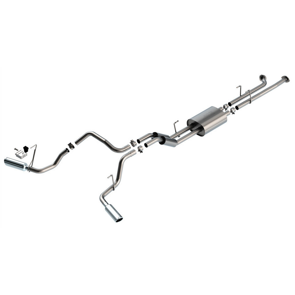 BORLA 141021 Exhaust System Cat-Back 2.25", S-Type (4" Bright Chrome Tips) for TOYOTA Tundra 5.7L V8 2007-2008 Photo-0