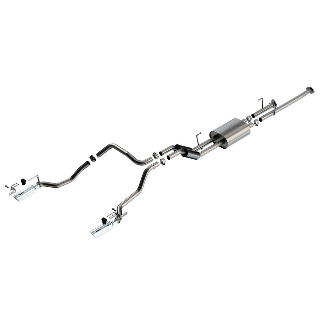 BORLA 141025 Exhaust System Cat-Back 2.25", S-Type (4" Bright Chrome Tips) for TOYOTA Tundra 4.6L / 5.7L V8 2009-2013 Photo-0