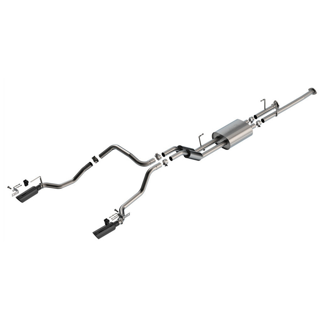 BORLA 141025BC Exhaust System Cat-Back 2.25", S-Type (4" Black Chrome Tips) for TOYOTA Tundra 4.6L / 5.7L V8 2009-2013 Photo-0