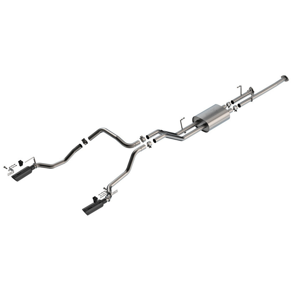 BORLA 141026BC Exhaust System Cat-Back 2.25", ATAK (4" Black Chrome Tips) for TOYOTA Tundra 4.6L / 5.7L V8 2009-2013 Photo-0