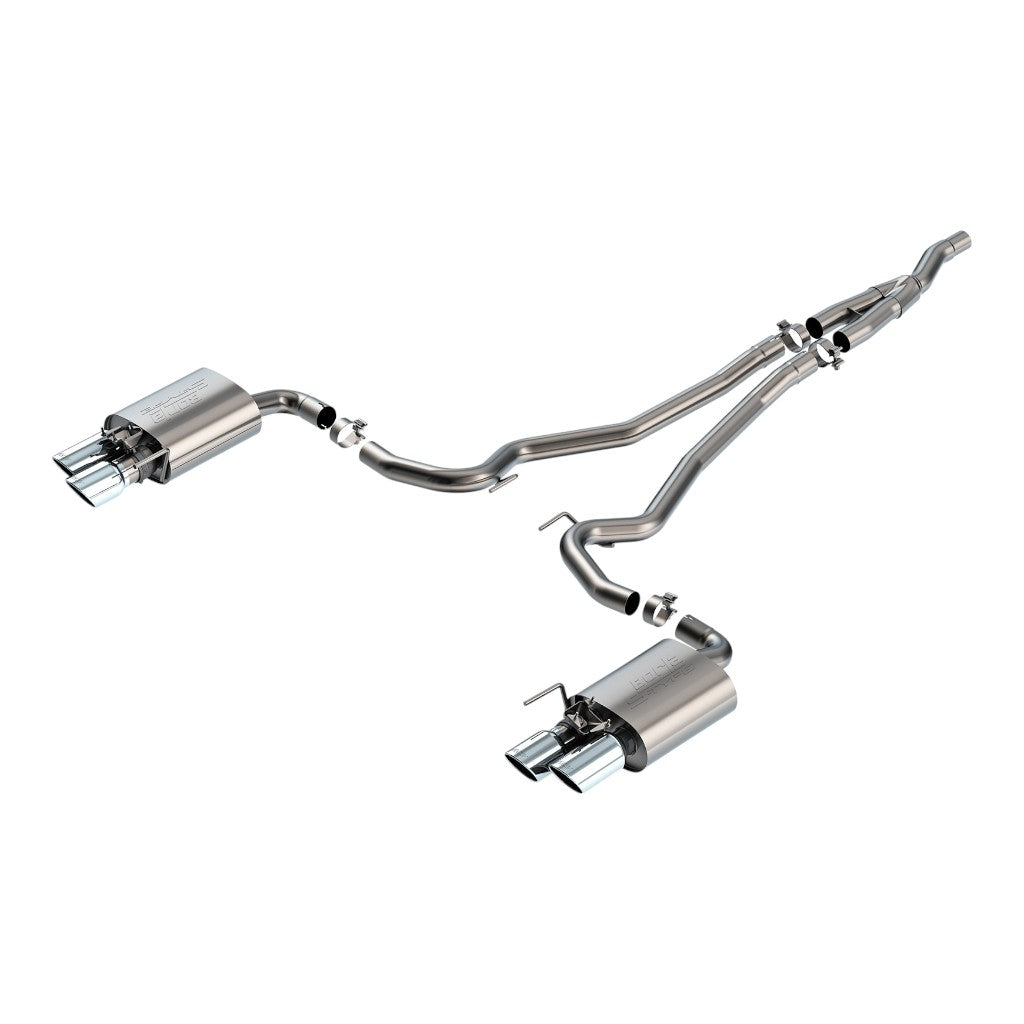BORLA 140980 Cat-Back Exhaust 2.5", S-TYPE, Bright Chrome for MUSTANG EcoBoost 2.3L AT RWD 2024-2026 Photo-0