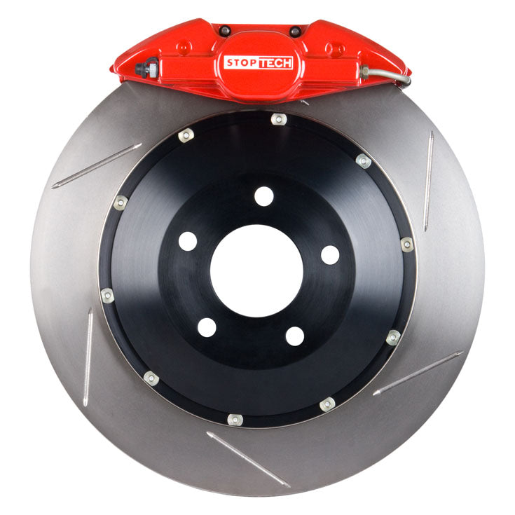 STOPTECH 83.841.002G.71 Rear Big Brake Kit (345x28 mm Slotted / ST-22 Red) for SUBARU WRX (GH) 2007-2012 Photo-0