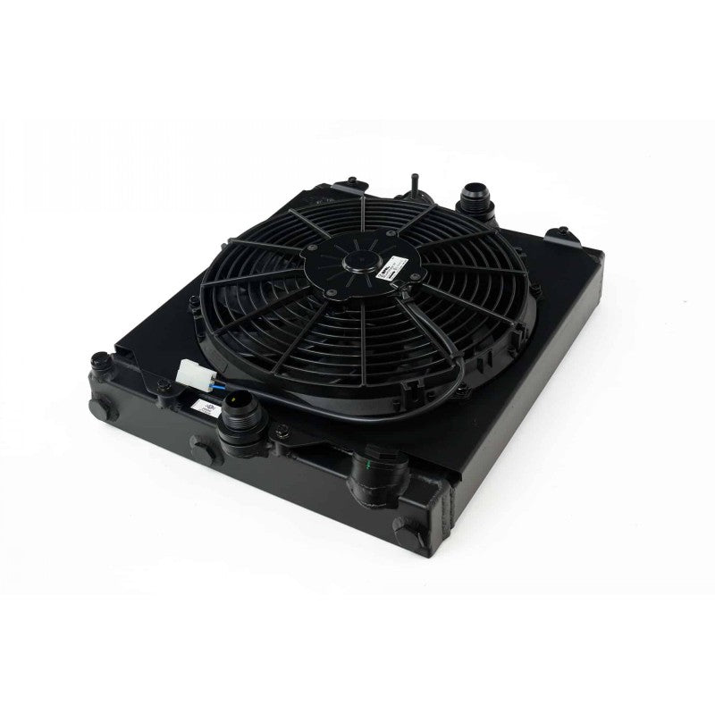 CSF 2858XB Half Cooling Radiator with 12″ SPAL Fan (black) for MITSUBISHI Evolution 7/8/9 Photo-0