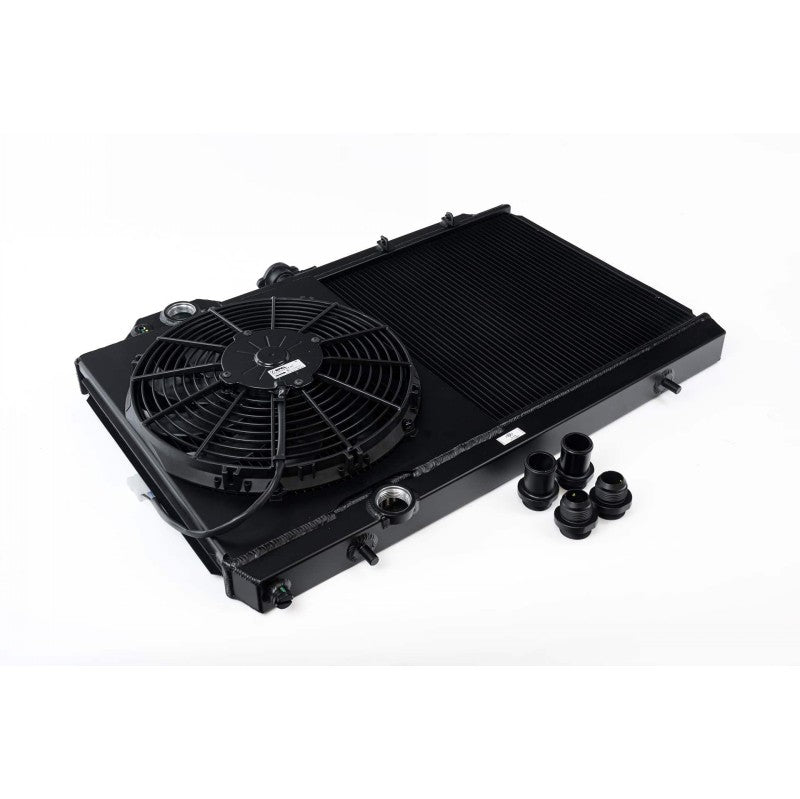 CSF 7075B Full Size Slim All Aluminum Radiator with 12-inch SPAL Fan and Shroud (black) for MITSUBISHI Lancer Evolution 4/5/6/7/8/9 1996-2007 Photo-0