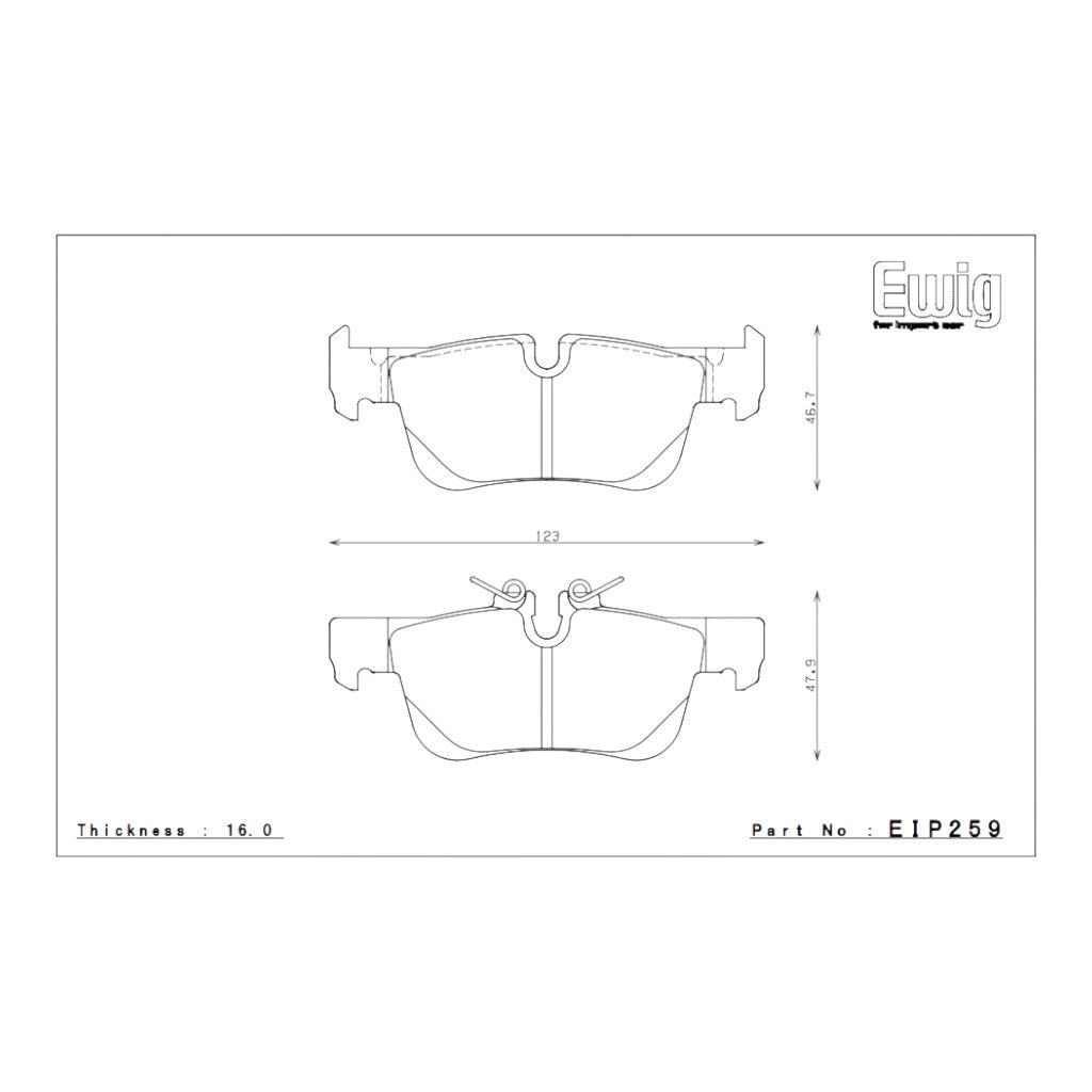 ENDLESS EIP259MX72PL Rear brake pads BMW MINI F54 COOPER/COOPER-S Photo-1