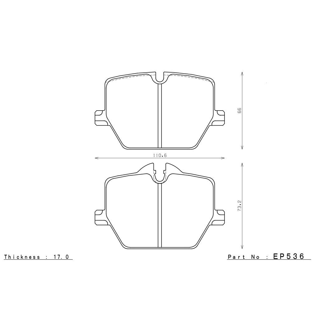 ENDLESS EP536MX72PL Rear Brake Pads for TOYOTA GR Supra (A90) Rotor Size 345x24 Photo-2