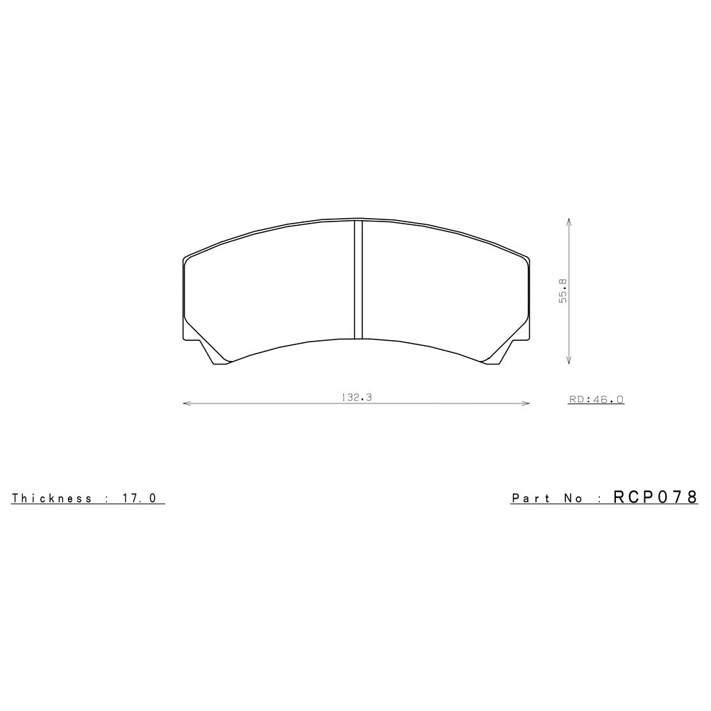 ENDLESS RCP078ME22 Brake Pads 17 mm for Caliper AP Racing AP Racing CP9449 / CP6560 / CP6562 / CP6573 Photo-1