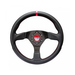 SPARCO 015R383PLUNRS R383 CHAMPION Streering wheel, dia 330 mm, 39 mm, leather, black/red Photo-0