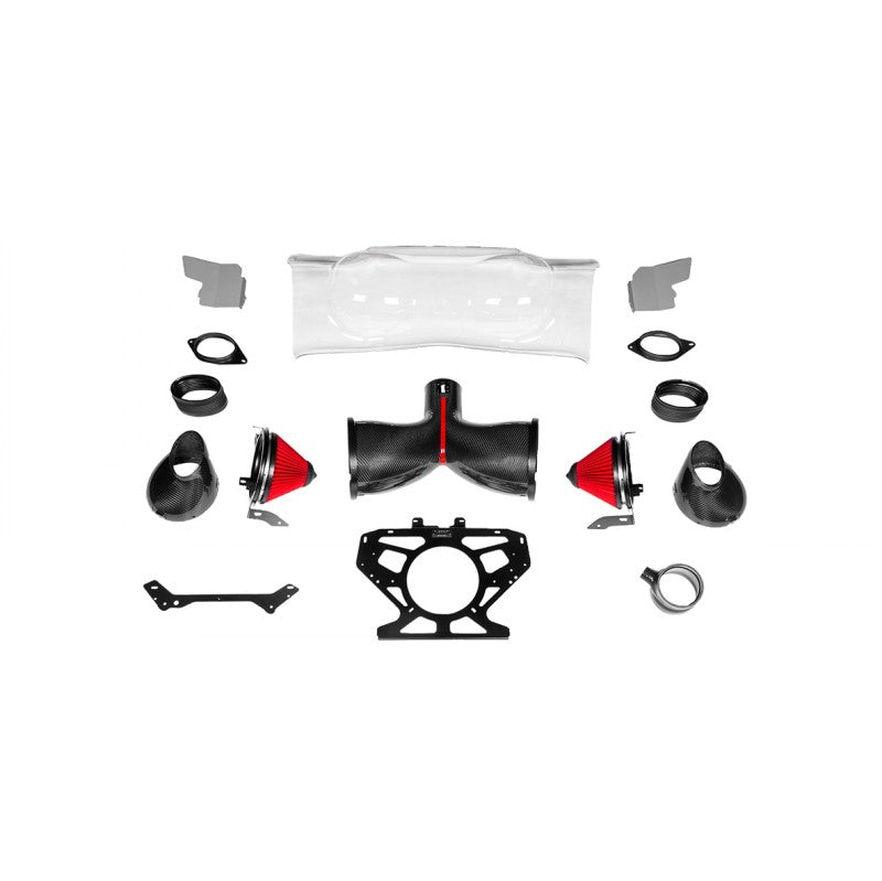 EVENTURI EVE-C8VT-CF-INT Carbon Fiber Intake System With Clear Cover for CHEVROLET Corvette C8 Photo-0