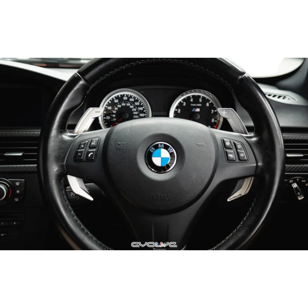 EVOLVE EVO-PS-E-TI Gear Shift Paddle Set, Aluminium, Titanium Blasted for BMW M3 (E90 / E92 / E93) Photo-1