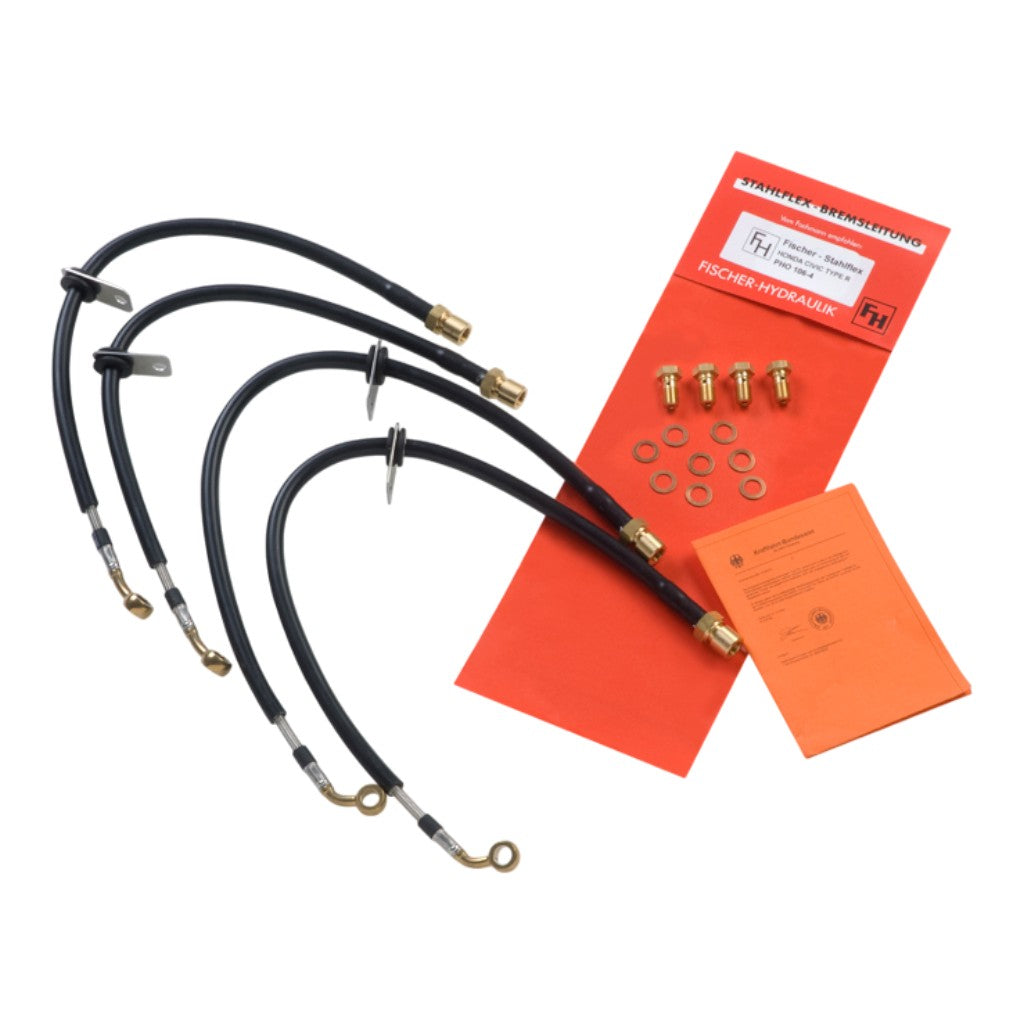 FISCHER PBM129-4.10 Braided Brake Line Kit, Blue for BMW M2 (F87) / BMW M240i / M235i (F22) Photo-0