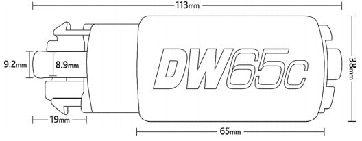 DEATSCHWERKS 9-652-1006 DW65C series, 265lph compact fuel pump w/mounting clips w/Install kit for Photo-1