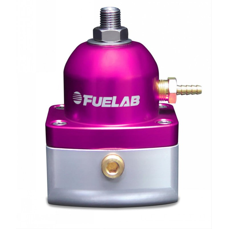FUELAB 51505-4-L-L Fuel Pressure Regulator Carbureted (1-3 psi, 10AN-In, 6AN-Out) Purple Photo-0