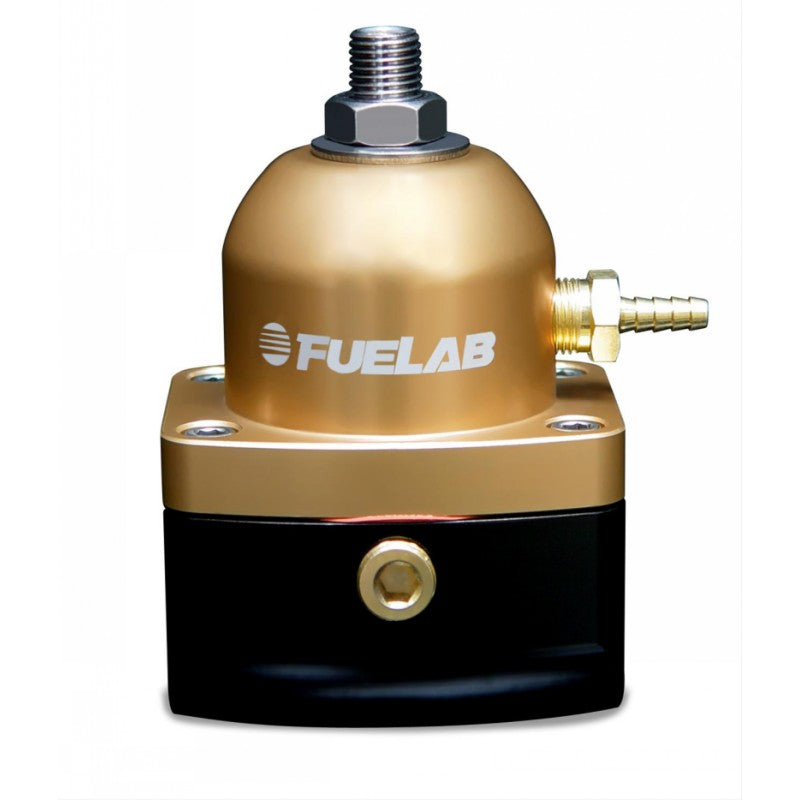FUELAB 52503-5-L-T Fuel Pressure Regulator In-Line TBI (10-25 psi, 6AN-In, 6AN-Out) Gold Photo-0
