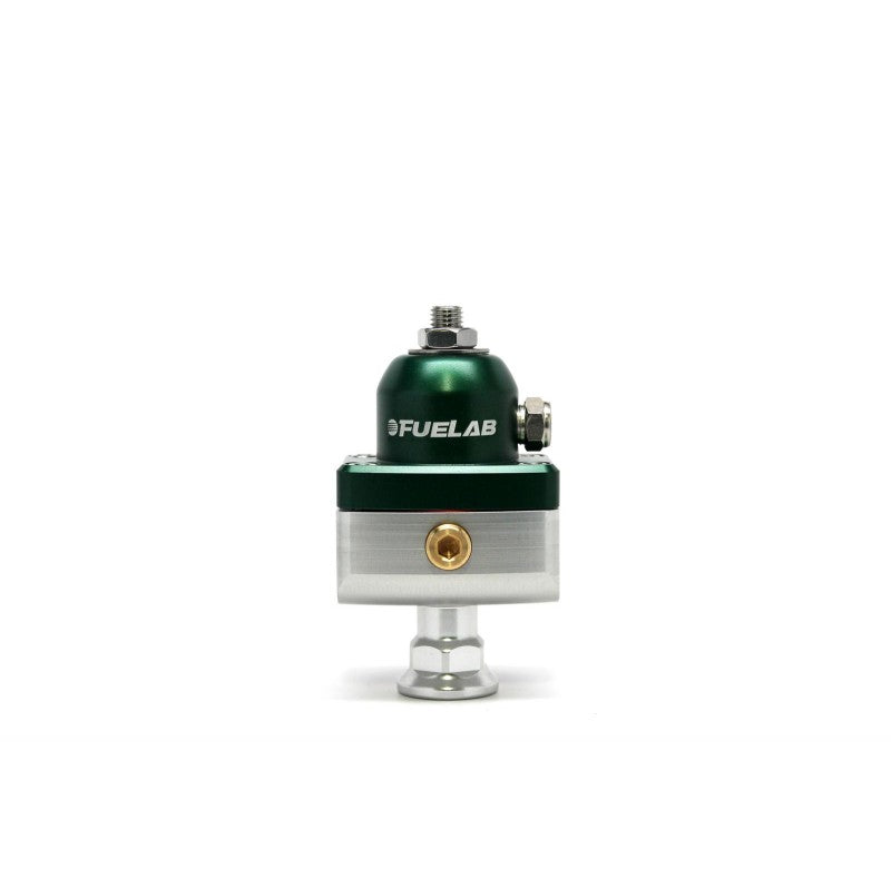 FUELAB 55504-6 Fuel Pressure Regulator Blocking Style High Pressure (25-65 psi, 8AN-In, 8AN-Out) Green Photo-0