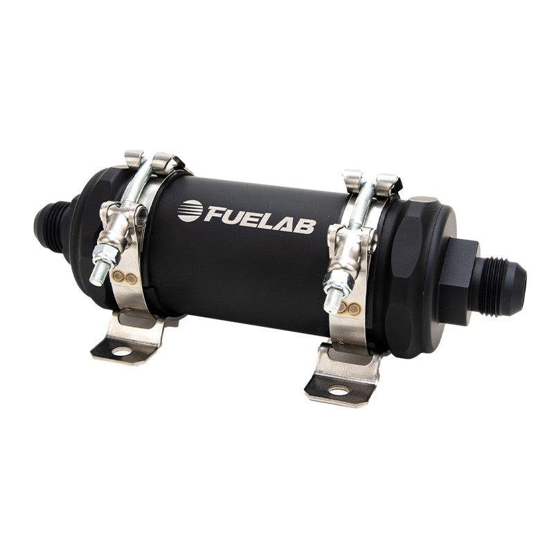 FUELAB 86824 Pro Series In-Line Fuel Filter (12AN in/out, 6 inch 100 micron stainless steel element) Photo-0