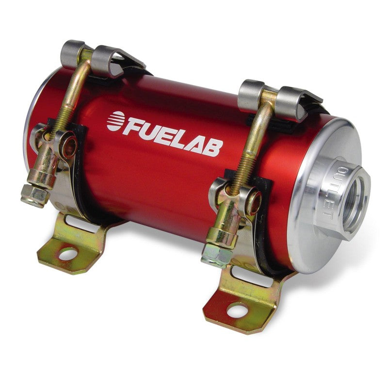 FUELAB 41401-2 EFI In-Line Fuel Pump PRODIGY (105 GPH @ 45 PSI, 125 PSI max, up to 1050 HP) Red Photo-0