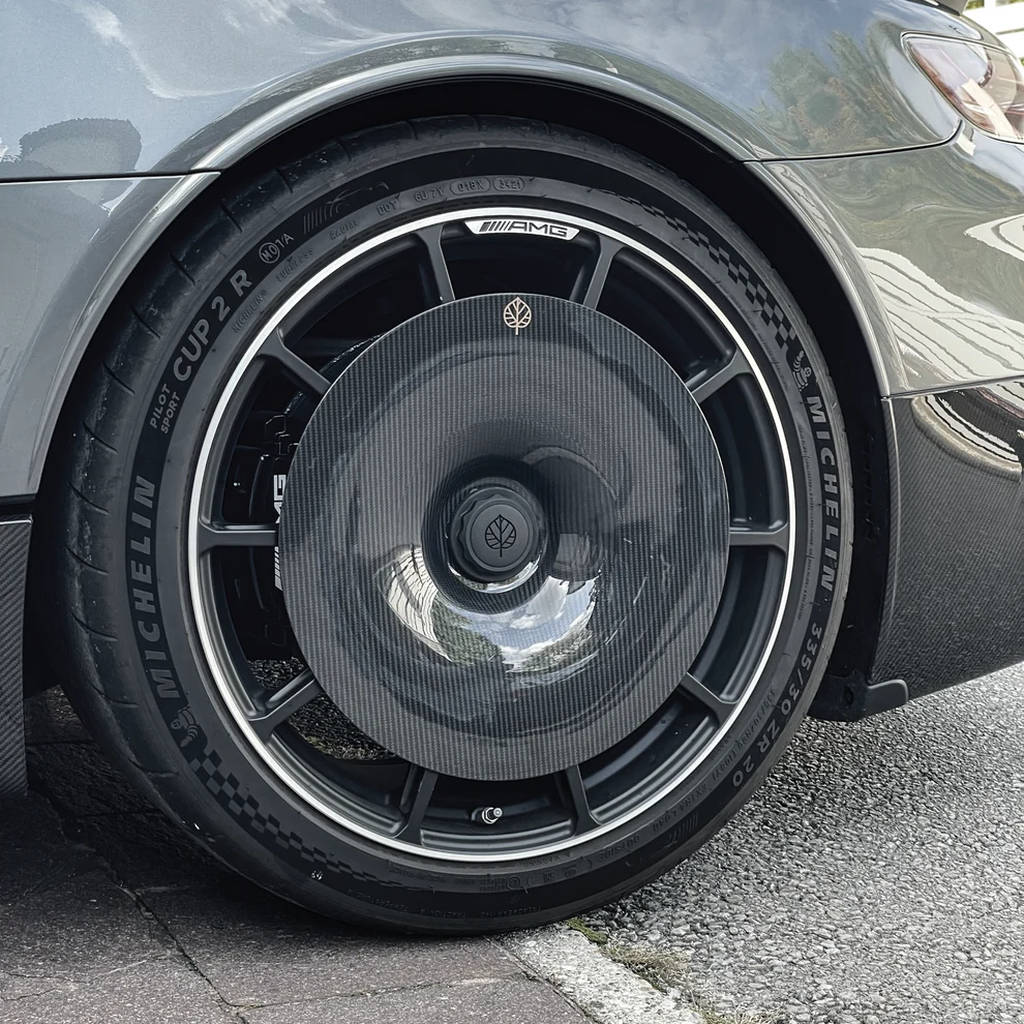 GOLD LEAF ADEVO-AMGGT-GL Wheel Covers Aero Disc EVO (Carbon / Gloss) for MERCEDES-AMG GT Black Series OEM Wheels Photo-3