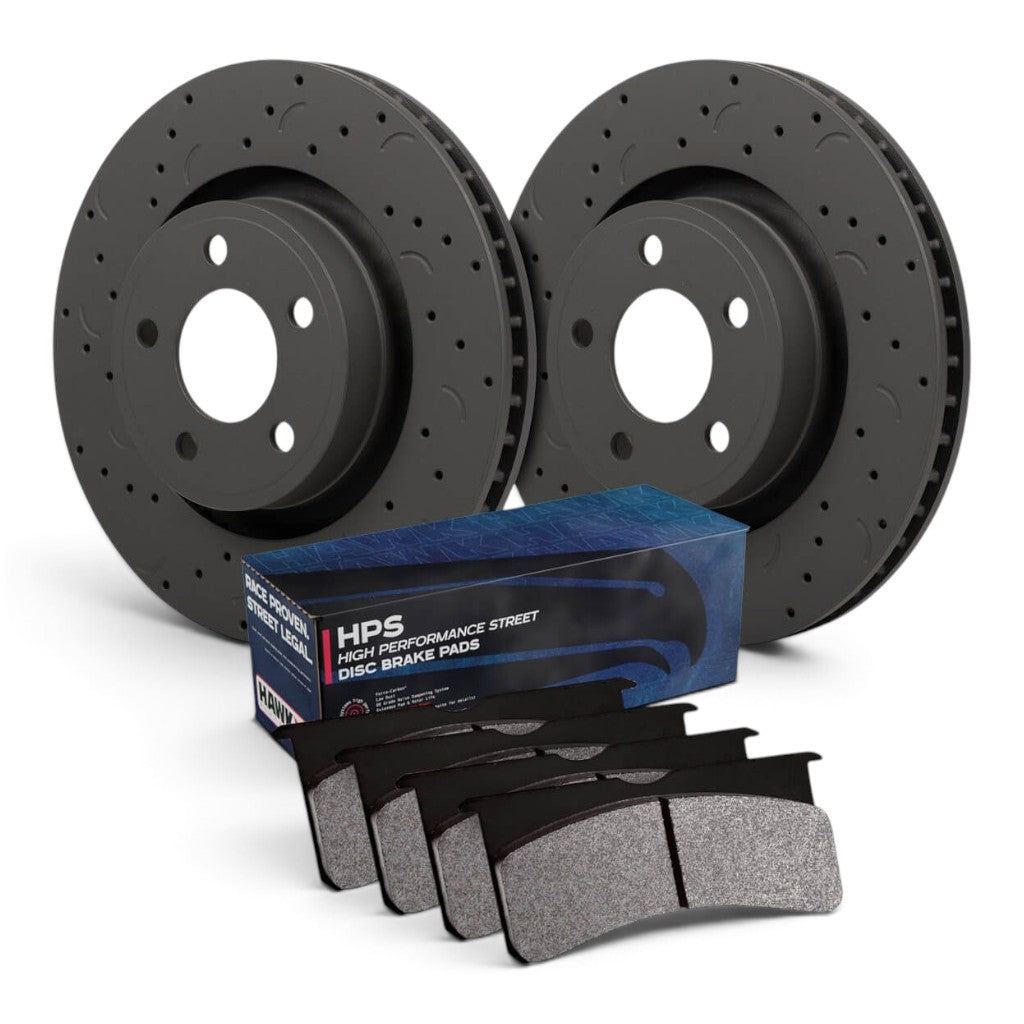 HAWK HKC4473.558F Brake Kit (Rotor Talon C-Drilled/HPS Brake Pad) Photo-0