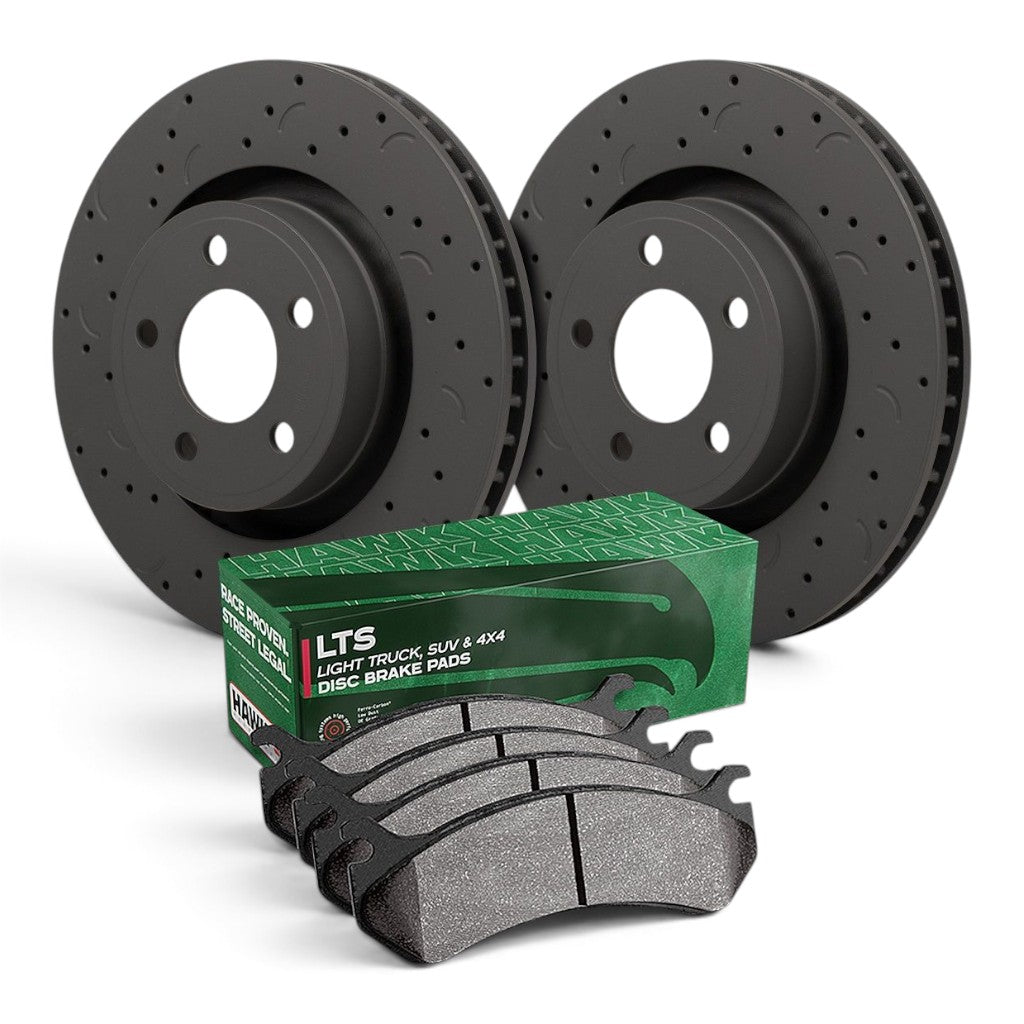 HAWK HKC4390.323Y Brake Kit (Rotor Talon C-Drilled/LTS Brake Pad) Photo-0