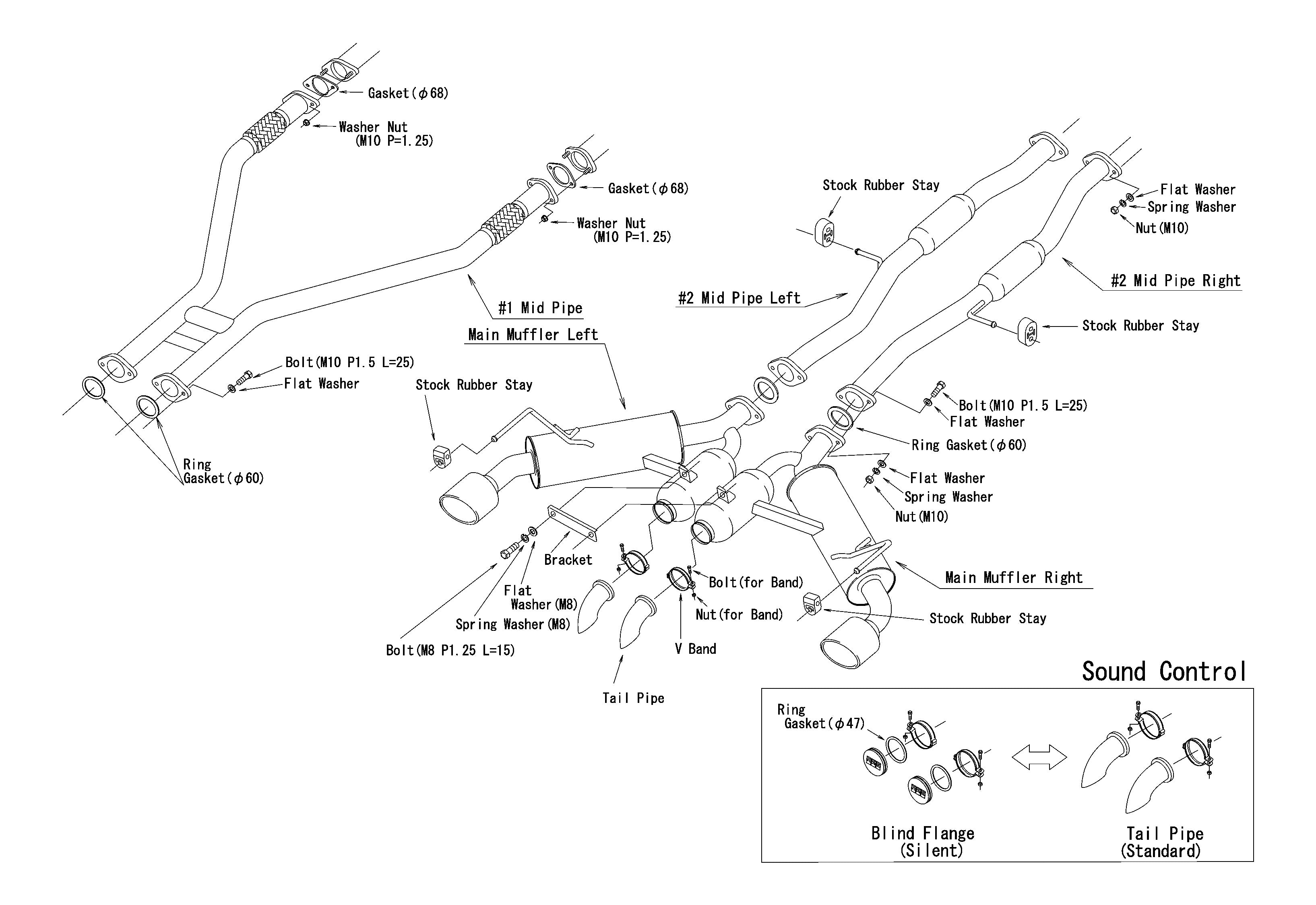 HKS 31014-KN002 Exhaust System FULL DUAL for NISSAN Z (RZ34) Photo-2