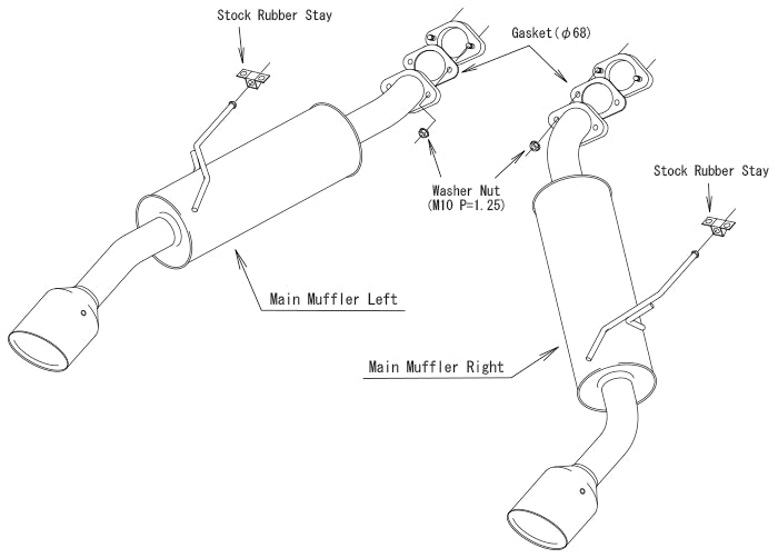 HKS 31021-AN012 Exhaust System LEGAMAX SPORTS for NISSAN Skyline (RV37) Photo-2