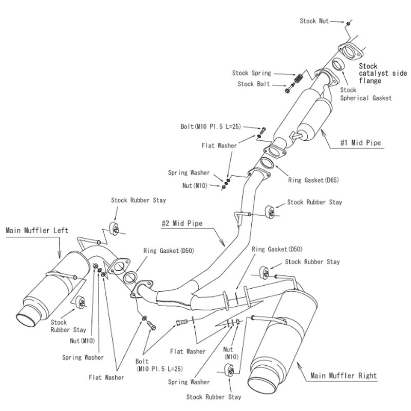 HKS 32016-AF101V Exhaust System Hi-Power SPEC-L2 THE BLUEST EDITION for SUBARU BRZ (ZD8) / Toyota GR86 (ZN8) Photo-3