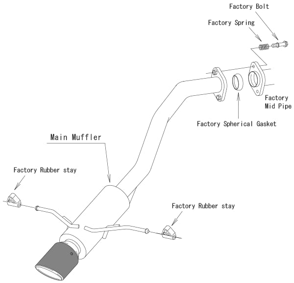 HKS 32016-KH001 Exhaust System HI-POWER for HONDA Fit (GK5) Photo-2