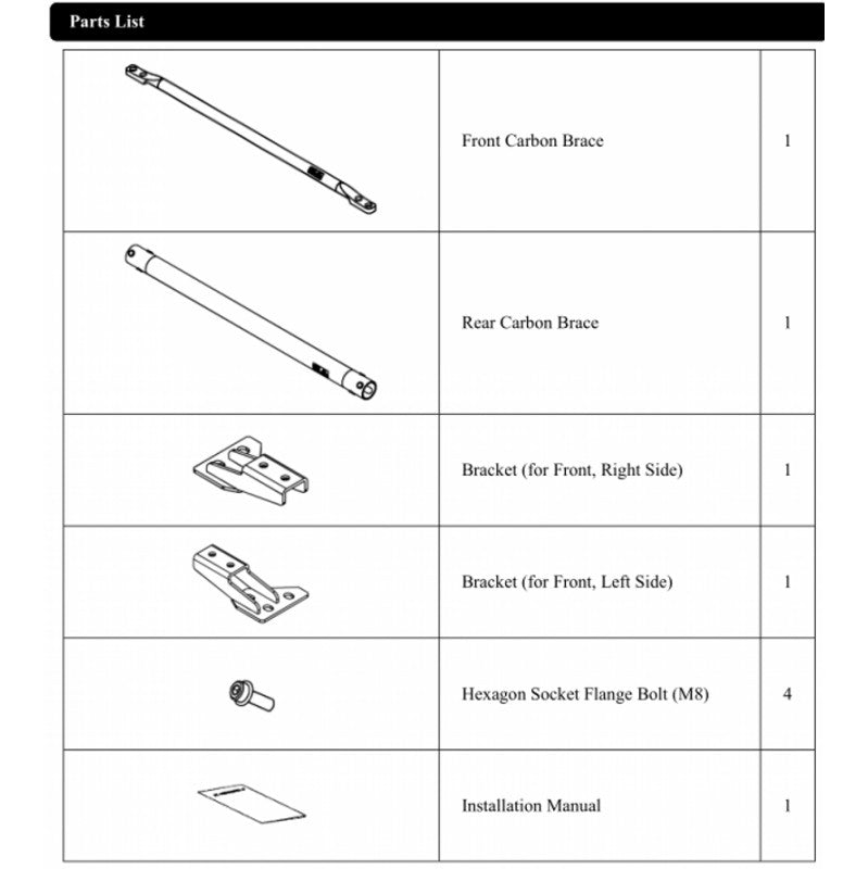 HKS 83001-AN001 Strut Brace Carbon (front and rear) for NISSAN Z (RZ34) 2022+ Photo-4