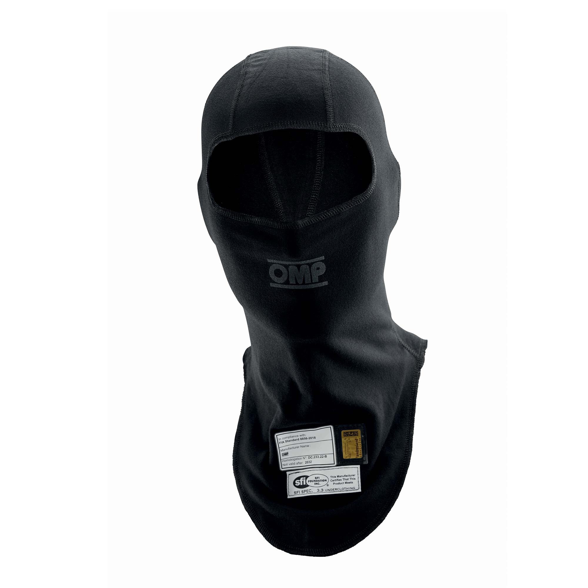 OMP IE0-0791-A01-071-SM Balaclava One Evo, FIA 8856-2018, Black, Size S / M Photo-0