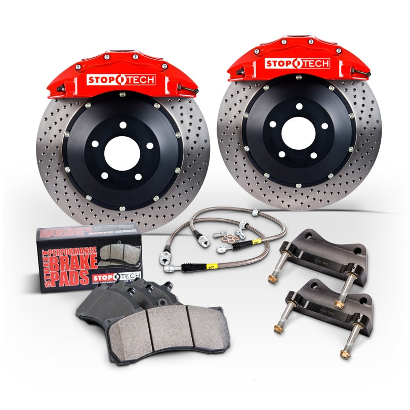 STOPTECH 83.188.6D00.71 BBK 2PC ROTOR, FRONT SLOTTED 380X35/ST60 RED GMT 1/2 TON '07 CADILLAC Escalade CHEVROLET Tahoe (2007-2019) red/slotted Photo-0
