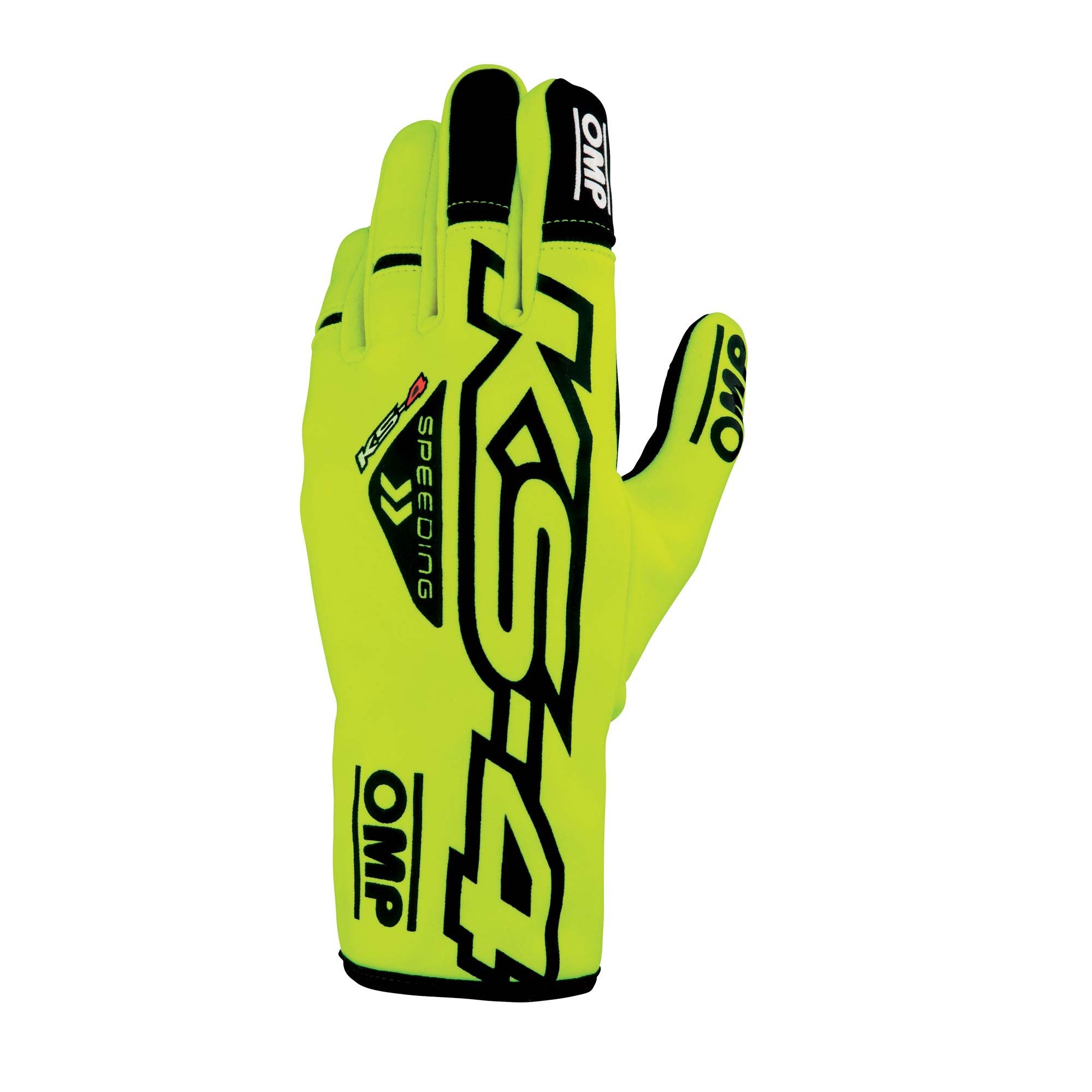 OMP KB0-2750-A01-059-005 Karting Gloves KS-4 MY2023 (for Kids), Yellow / Black, Size 5 Photo-0