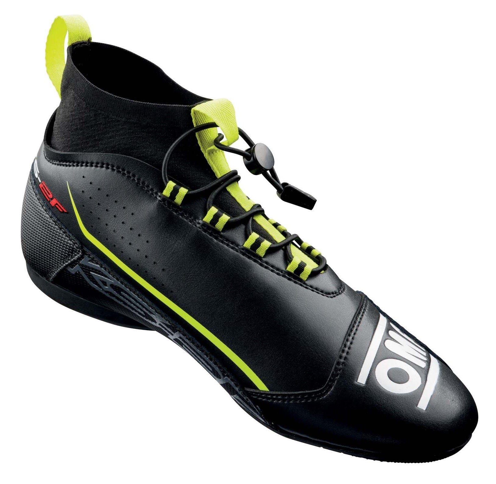 OMP KC0-0830-A01-178-32 KS-2F Karting shoes, children, black/fluo yellow, size 32 Photo-1