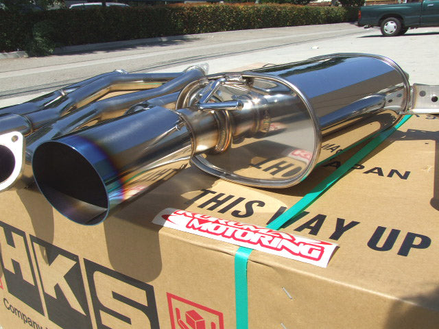 HKS 31013-BG001 Legamax Premium catback exhaust for BMW E90 335i, E92 335i (titanium tips) Photo-5
