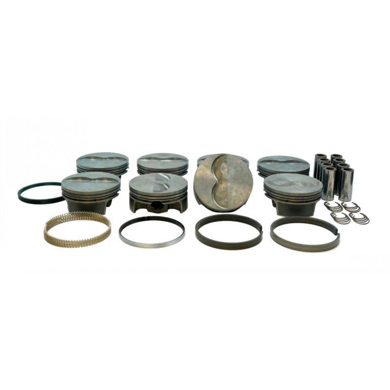 MAHLE 929962350T Piston Kit Flat Top (Piston Kit Flat Top (535cid 4.350 x 1.350CH, 4.500stroke, 7.100rod, 0.990pin, -8.1cc, 500g, 12.2CR, 4032) for MOPAR Big Block Photo-0