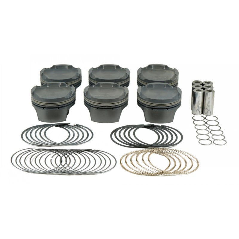 MAHLE 930286145T Piston Kit with TBC (87.50mm x 32.3mm CH, 91.0mm stroke, 139mm rod, 21mm pin, -13.1cc, 343g, 11.6CR, 2618) for BMW M3 (E46) S54B32 3.2L Photo-0