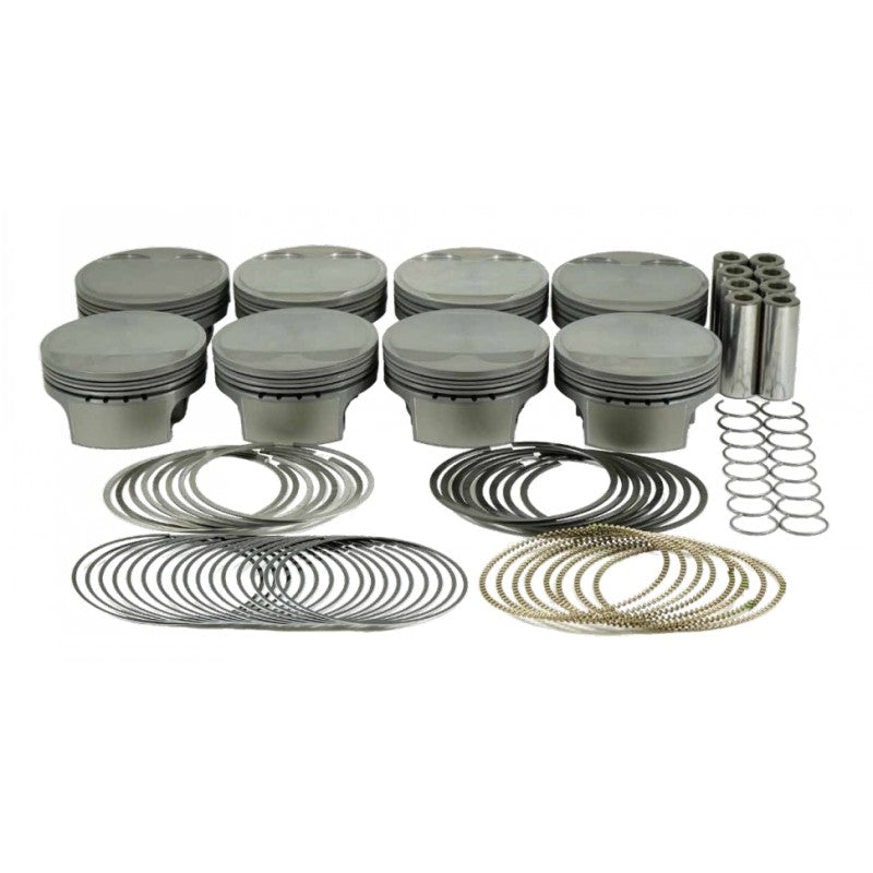 MAHLE 197843342T Piston Kit with TBC (92.50mm x 27.3mm CH, 75.2mm stroke, 140.7mm rod, 21mm pin, 2.1cc, 372g, 10.2CR, 4032) for BMW M3 (E90) S65B40 4.0L Photo-0