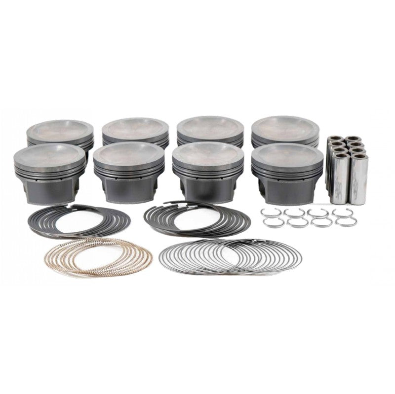 MAHLE 930256052T Piston Kit with TBC (281cid 3.552 x 1.220CH, 3.543stroke, 5.930rod, 0.866pin, -16.0cc, 356g, 9.4CR, M142P) for FORD Mod 2V/4V Photo-0