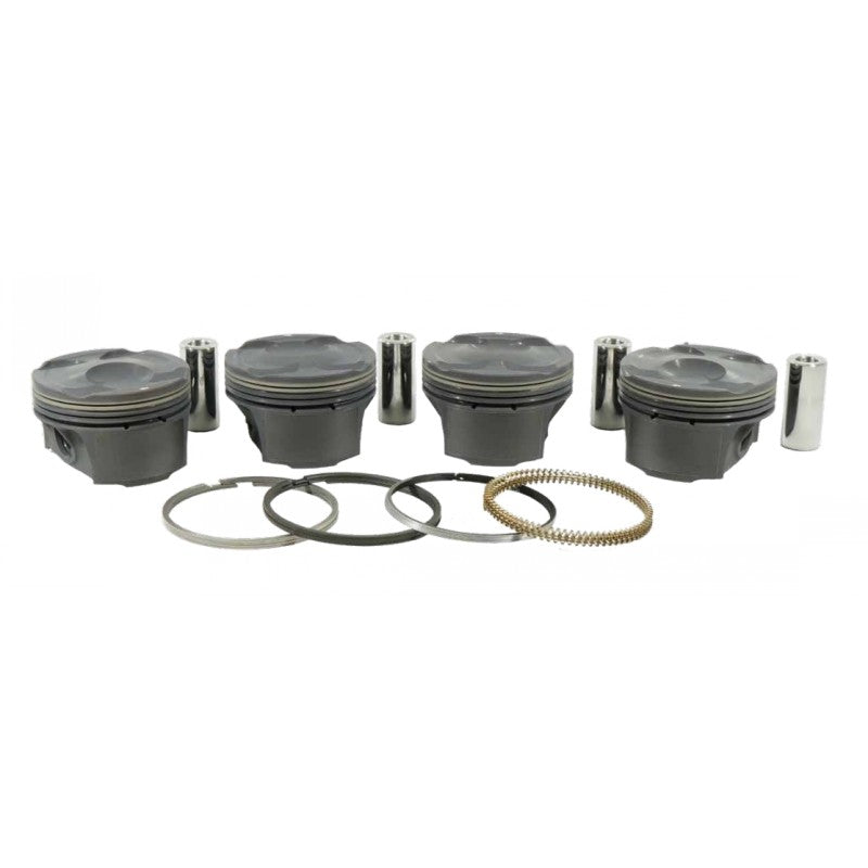MAHLE 197755365T Piston Kit with TBC (88.00mm x 32.8mm CH, 94.0mm stroke, 149.3mm rod, 22.5mm pin, -6.5cc, 382g, 9.6CR, 2618) for FORD Mustang EcoBoost 2.3L Photo-0