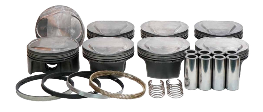 MAHLE 930276237T Piston Kit with TBC (394cid 3.937 x 1.095RCH, 4.050stroke, 6.125rod, 0.927pin, -2.2cc, 408g, 10.5CR, 4032) for MOPAR Hemi 5.7L Photo-0