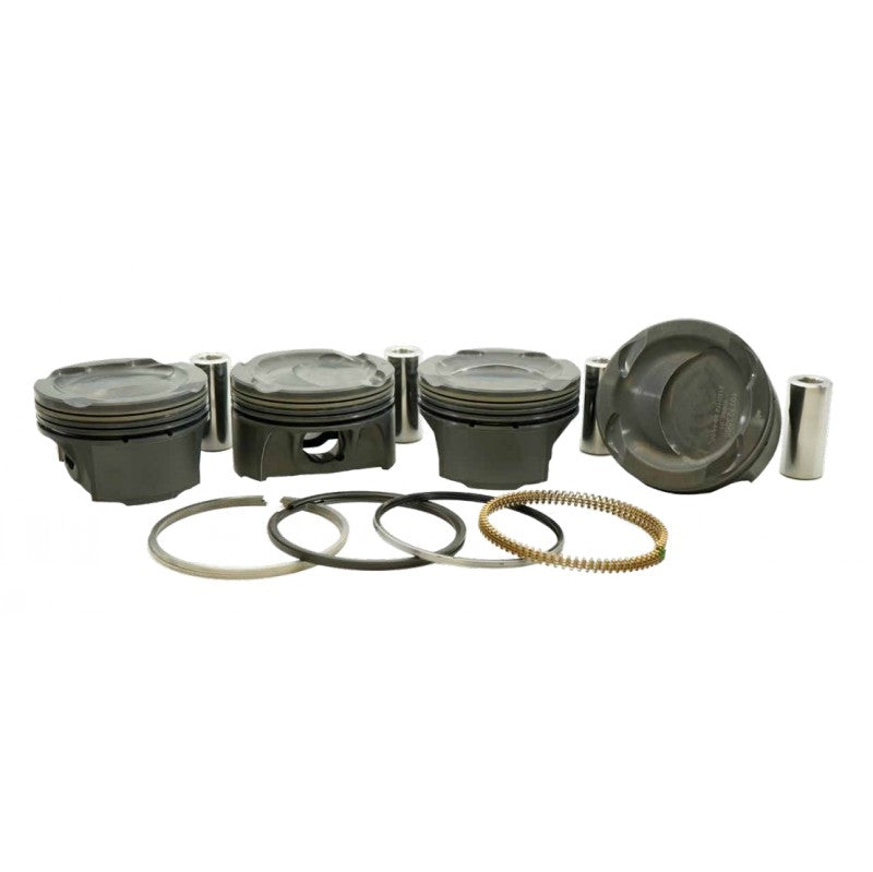 MAHLE 197786145T Piston Kit with TBC (87.50mm x 32.87mm CH, 94.0mm stroke, 150.622mm rod, 22.5mm pin, -15.3cc, 353g, 9.5CR, 4032) for MAZDA MZR 2.3L Photo-0