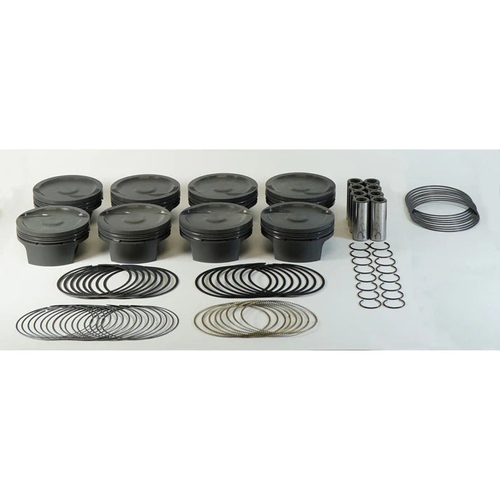 MAHLE 930225265T Piston Kit Dish (428cid 4.065 x 1.055RCH, 4.125stroke, 6.125rod, 0.927pin, -8.0cc, 432g, 11.1CR, 4032) for CHEVROLET LS3/L92 6.0L/6.2L Photo-0