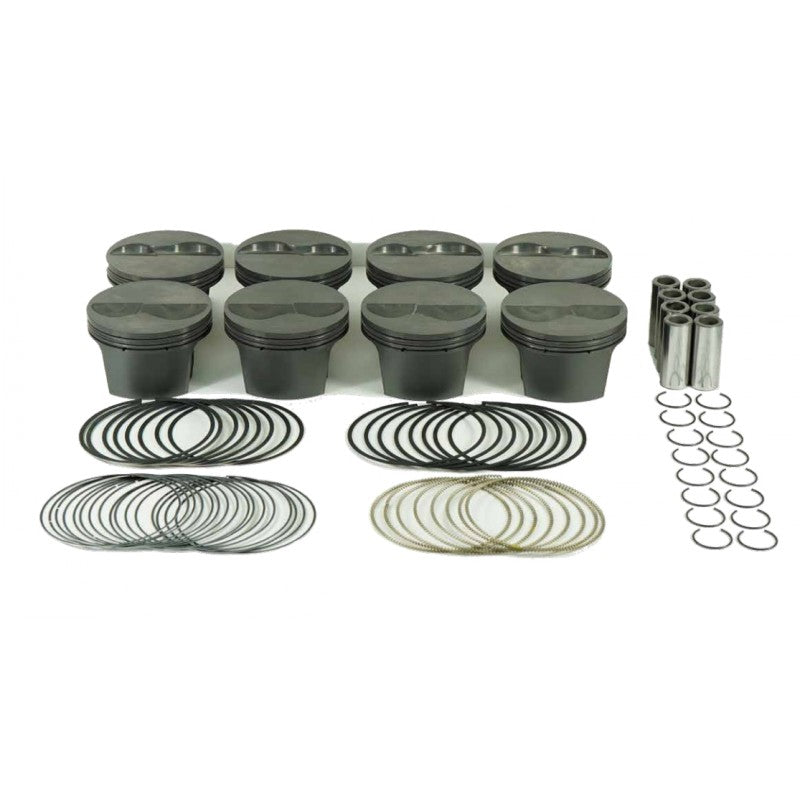 MAHLE 197724950T Piston Kit Flat Top (361cid 4.050 x 1.550CH, 3.500stroke, 5.700rod, 0.927pin, -7.9cc, 468g, 12.3CR, 2618) for CHEVROLET Small Block Photo-0