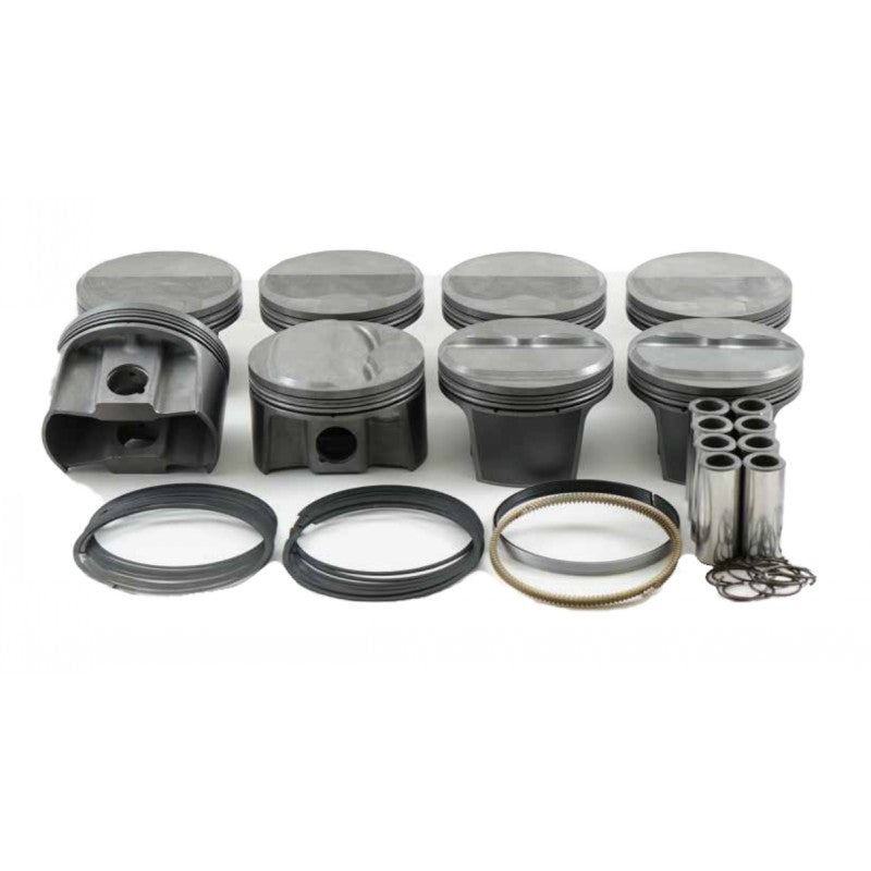 MAHLE 930208330T Piston Kit Dome (355cid 4.030 x 1.125CH, 3.480/3.500stroke, 6.125rod, 0.927pin, 6.0cc, 463g, 12.0CR, 2618) for CHEVROLET Small Block Photo-0