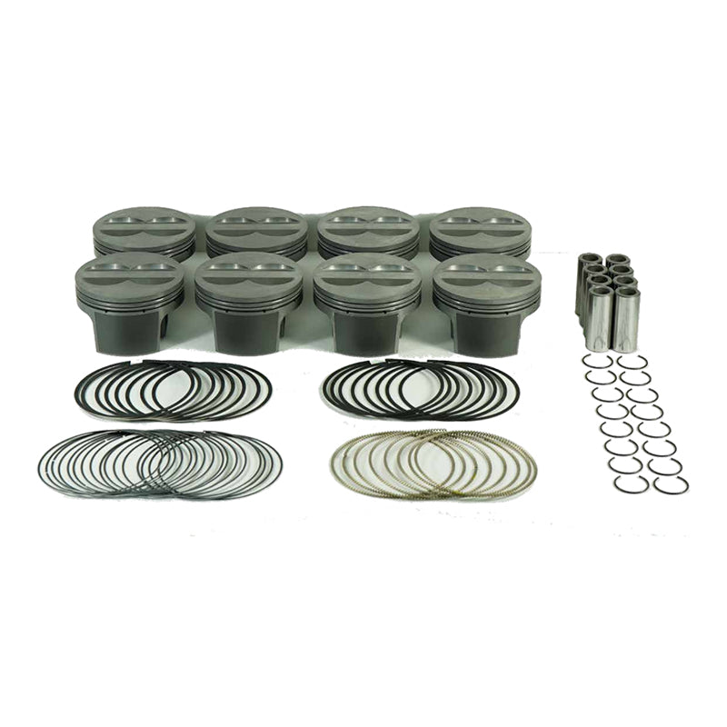 MAHLE 930203730T Piston Kit Flat Top (355cid 4.030 x 1.250CH, 3.480/3.500stroke, 6.000rod, 0.927pin, -5.0cc, 454g, 10.2CR, 4032) for CHEVROLET Small Block Photo-0