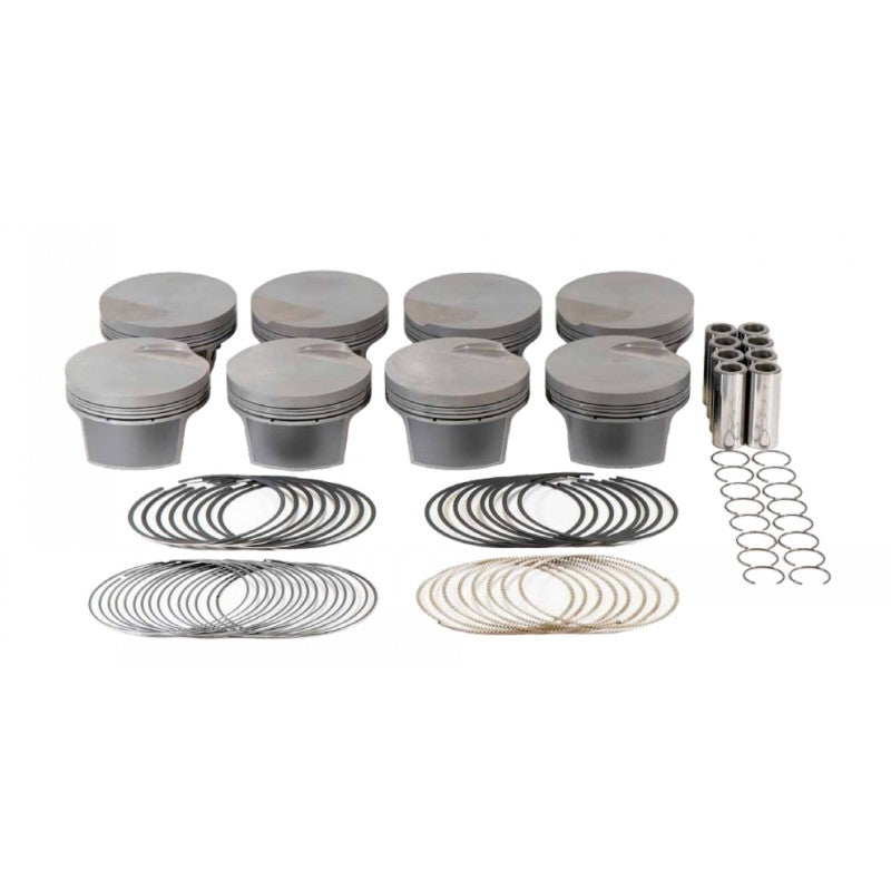 MAHLE 930252430T Piston Kit with TBC (408cid 4.030 x 1.200CH, 4.000stroke, 6.000rod, 0.927pin, -20cc, 457g, 10.1CR, 4032) for FORD Cleveland Photo-0