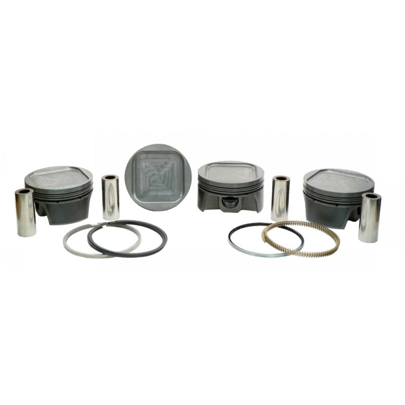 MAHLE 929847842T Piston Kit with TBC (92.50mm x 30.3mm CH, 79.0mm stroke, 130.5mm rod, 23mm pin, -16.0cc, 337g, 8.2CR, 4032) for SUBARU 2.2L EJ20 Stroker Photo-0