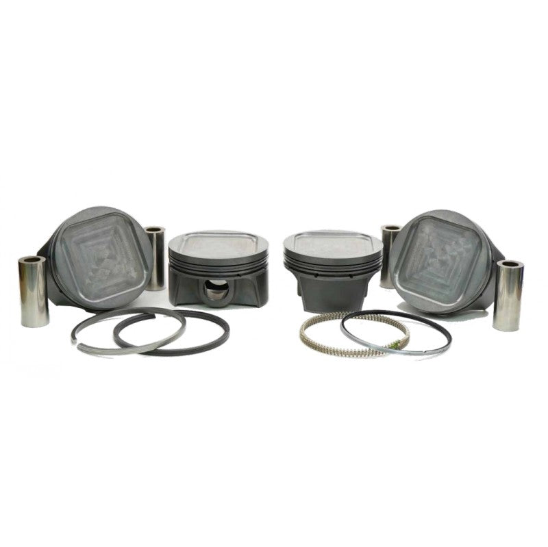 MAHLE 930020342T Piston Kit with TBC (92.50mm x 32.7mm CH, 75.0mm stroke, 130.5mm rod, 23mm pin, -12.0cc, 352g, 8.5CR, 4032) for SUBARU Impreza WRX/STI EJ20 2.0L Photo-0
