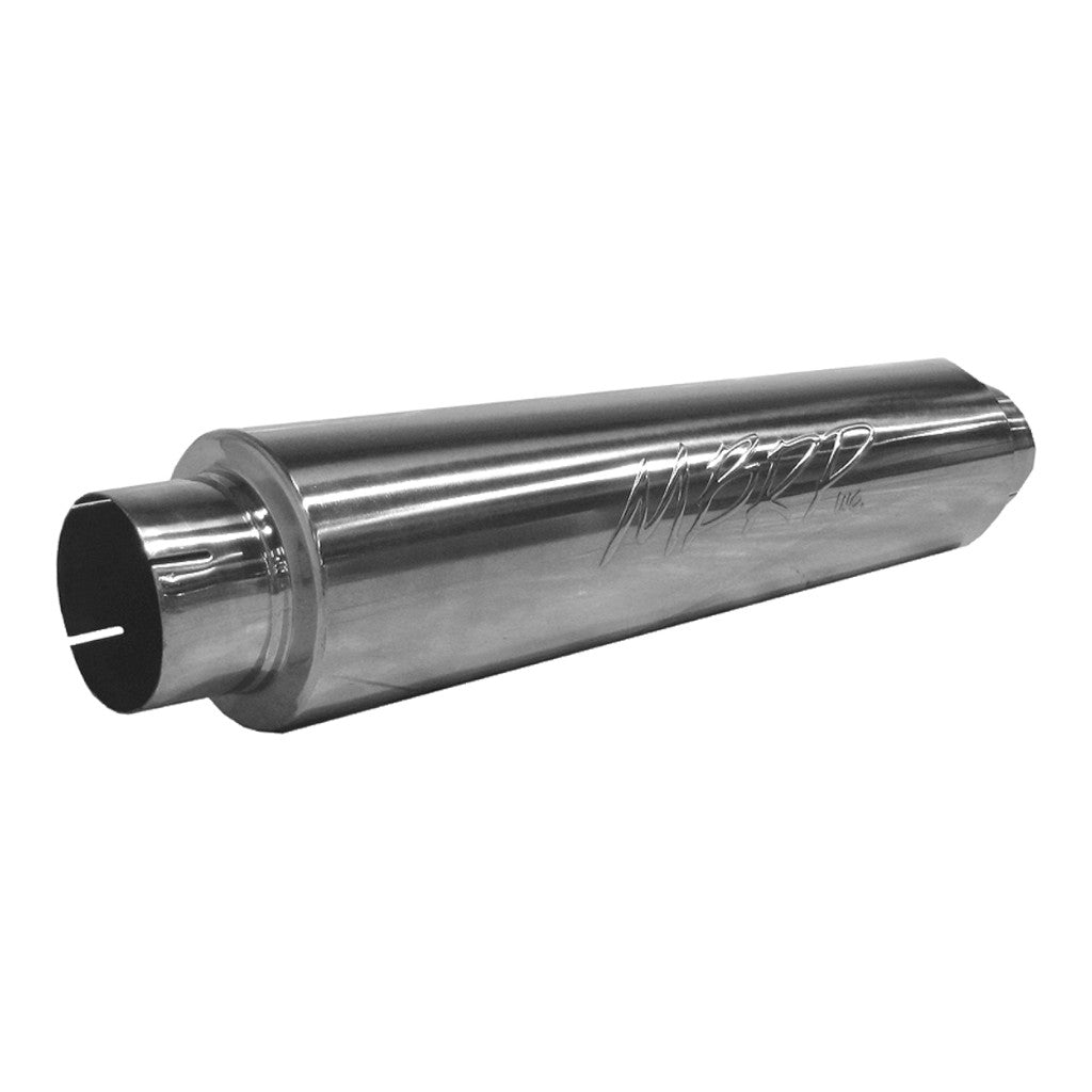 MBRP M91031 Muffler Armor Plus (T409 Stainless Steel / 4" In/Out / 24" Body / 30" Overall) Photo-0